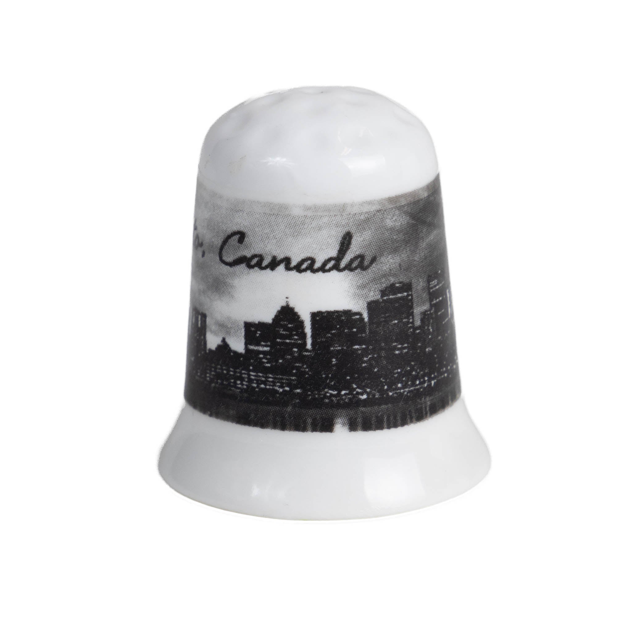 Toronto Ceramic Thimble - City Skyline Black and White